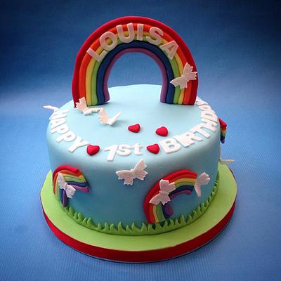 Rainbow cake inside and out - Cake by Caron Eveleigh
