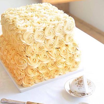 Apricot ombré wedding cake  - Cake by Cherish Cakes by Katherine Edwards