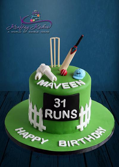 Cricket Themed Cake  - Cake by Kraftsy Kakes (Sri)