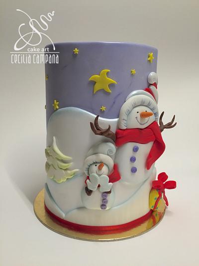Snowman landscape - Cake by Cecilia Campana