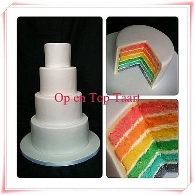"Less is More" Rainbow-Cake - Cake by Op en Top Taart