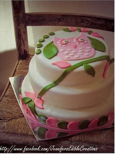 Simple Owl Cake - Cake by Jennifer's Edible Creations