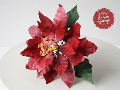 Wafer Paper Poinsettia (Tutorial) - Cake by Sweet Delights Cakery