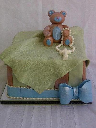 The Beary Adorable Christening cake - Cake by horsecountrycakes