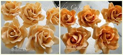 Roses Before & After Dusting - Cake by Firefly India by Pavani Kaur