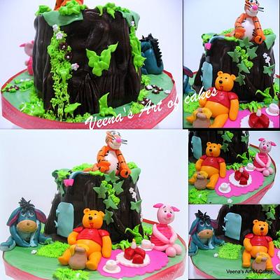 Winnie the Pooh and friends tree house cake - Cake by Veenas Art of Cakes 