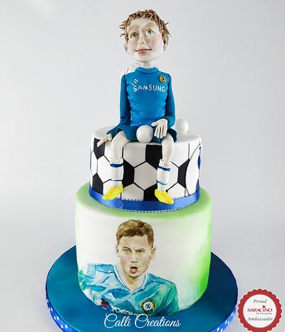 Football Party Cake  - Cake by Calli Creations