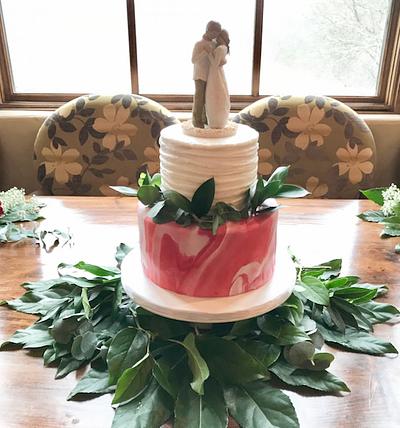 Garnet Marble & Greenery - Cake by It Takes The Cake