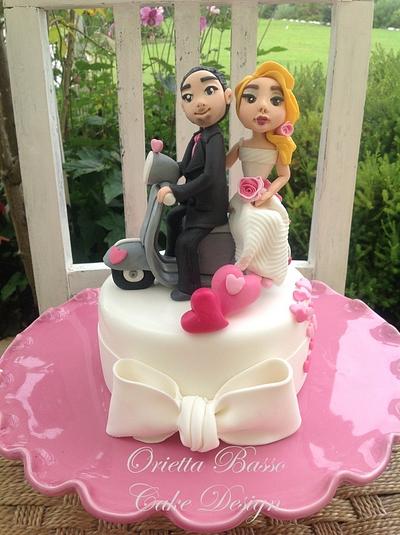 Wedding on a Vespa scooter - Cake by Orietta Basso
