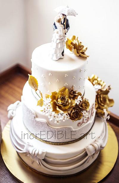 Gold Rush-Wedding cake - Cake by Rumana Jaseel