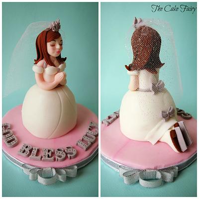 First Holy Communion (with peekaboo ice skates) - Cake by Renee Daly