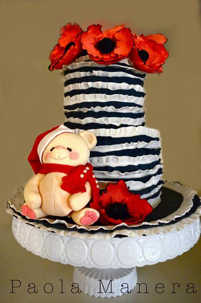  Noel Bear on a Poppies Cake - Cake by Paola Manera- Penny Sue