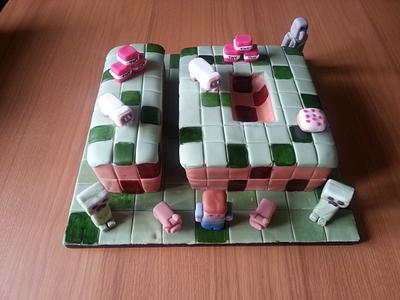 Minecraft Number 10  - Cake by Lyn 