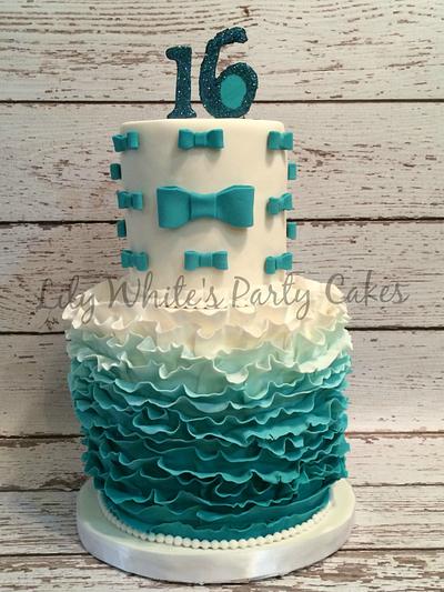 Ombres and Bows - Cake by Lily White's Party Cakes