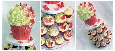 Sugar butterfly cupcake tower - Cake by Frizellecakes