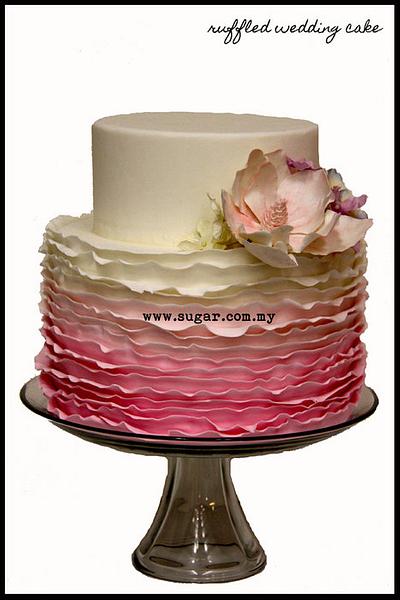 2 tiered Ombre Ruffled Cake - Cake by weennee