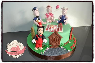 3 little Pigs and bad wolf - Cake by EmaPaulaCakeDesigner