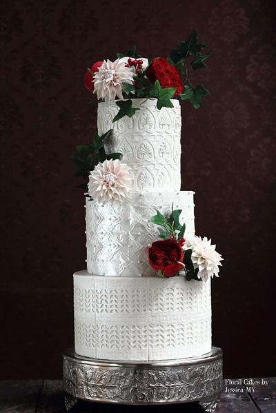 ELEGANT LACE WEDDING CAKE - Cake by Jessica MV