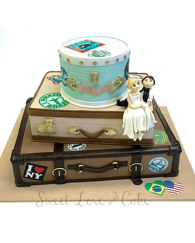 Tamisa & Bill Travel Wedding Cake - Cake by Sweet Love & Cake