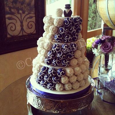 Purple and Ivory Cake Ball Cake - Cake by Pamela Genio-Bates