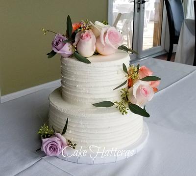 Wedding Cake with Fresh Flowers - Cake by Donna Tokazowski- Cake Hatteras, Martinsburg WV