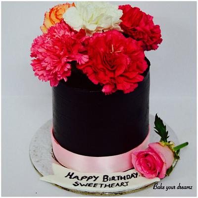 Carnations - Cake by Bake your dreamz by Malvika