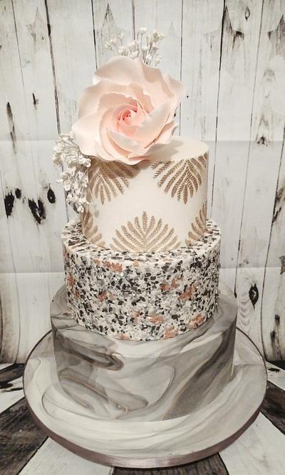Marbled wedding - Cake by Little Cakes Of Art