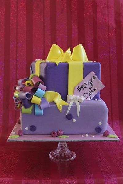 2 tier Wrapped present cake - Cake by RED POLKA DOT DESIGNS (was GMSSC)