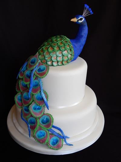 Peacock Wedding - Cake by Elizabeth Miles Cake Design