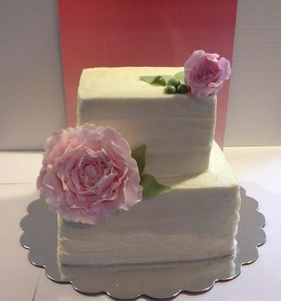 Simple and pretty peony cake - Cake by Charise Viccarone~ The Flour Bouquet Co.