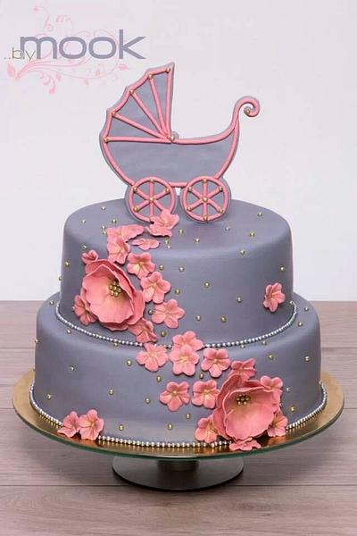 Baby shower cake for a girl - Cake by Annah