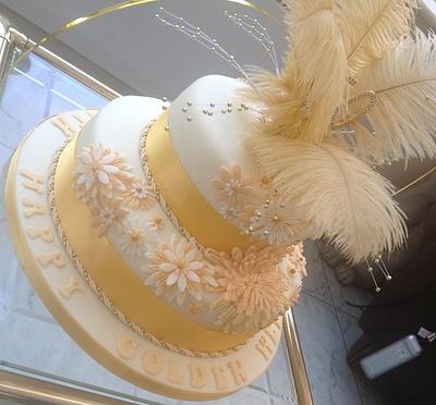 Golden Wedding Anniversary Cake - Cake by Yvonne Beesley