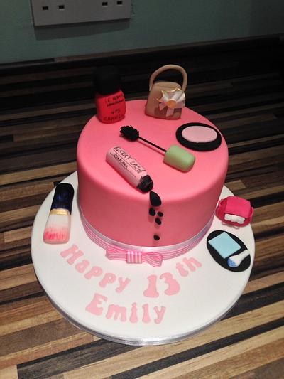 Girly themed birthday cake - Cake by Cupcake-heaven