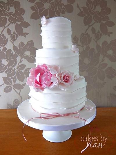 Rustic Ruffles Wedding Cake - Cake by Cakes by Sian
