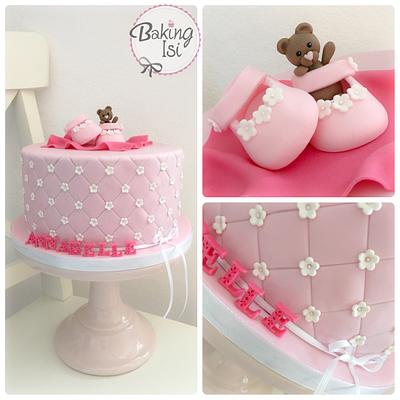 Pink christening cake - Cake by Baking Isi