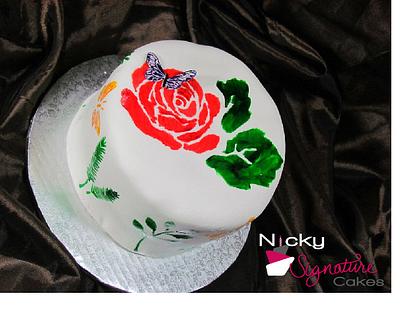 Butterfly and Flower Cake - Cake by NickySignatureCakes