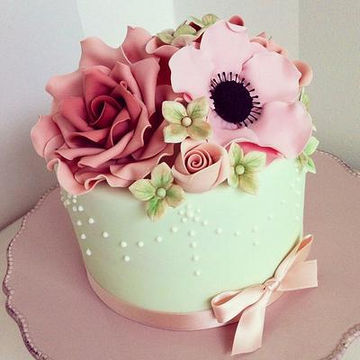 Pink and mint cake - Cake by Bella's Bakery