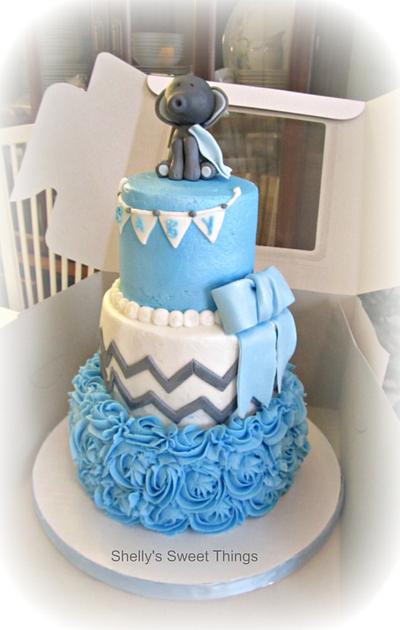 Baby elephant baby shower cake - Cake by Shelly's Sweet Things