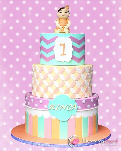 Pastel Patterned Cake - Cake by HummingBread