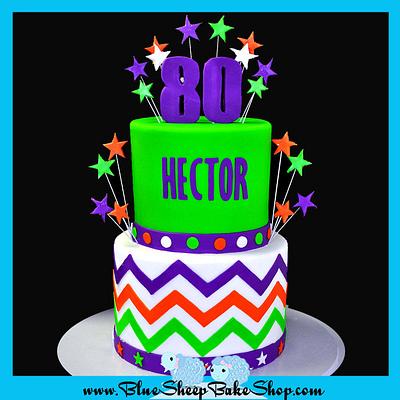 Chevron 80th Birthday Cake - Cake by Karin Giamella