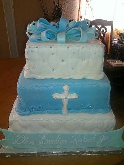 Little Boy Baptism Cake - Cake by Rosey Mares
