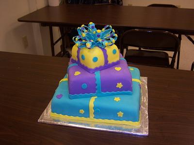 First fondant cake - Cake by kathy 