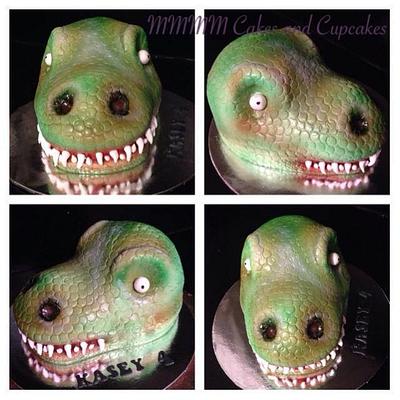 Airbrushed Dinosaur Head - Cake by Mmmm cakes and cupcakes