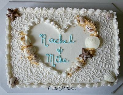 Simple Beach Wedding Cake - Cake by Donna Tokazowski- Cake Hatteras, Martinsburg WV