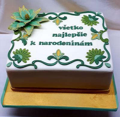   tyrkis green gold ornament - Cake by Kaliss