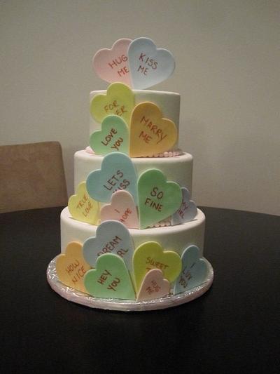 Conversation Heart Cake Dummy - Cake by Kimberley Jemmott