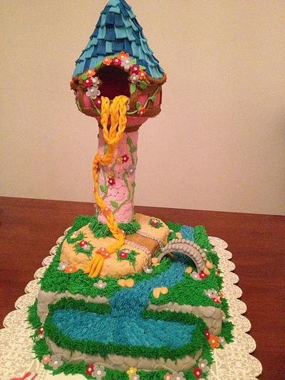Tangled Tower Cake - Cake by cakesncuppies
