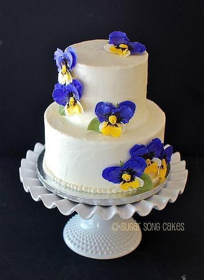 Pansy Small Wedding or Anniversary Cake - Cake by lorieleann