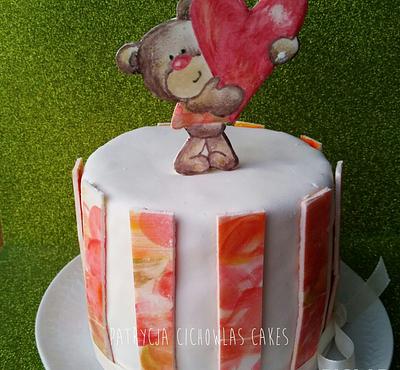 valentines teddy bear cake ;-)💕 - Cake by Hokus Pokus Cakes- Patrycja Cichowlas