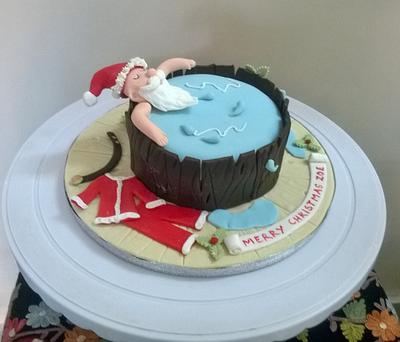 santa in a tub - Cake by Delilah